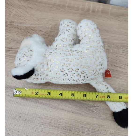 Wild Republic White Leopard 8" Gold Spots Black Ears Small Plush Stuffed Animal - Picture 7 of 7